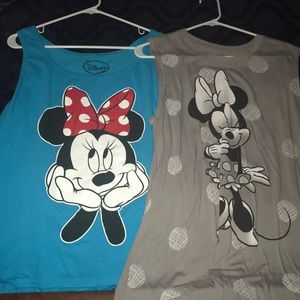 Grey and blue Disney tanks! (Mikey mouse) bundle!